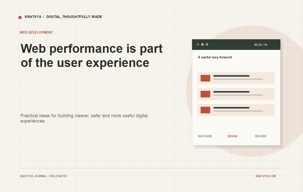 Web performance is part of the user experience